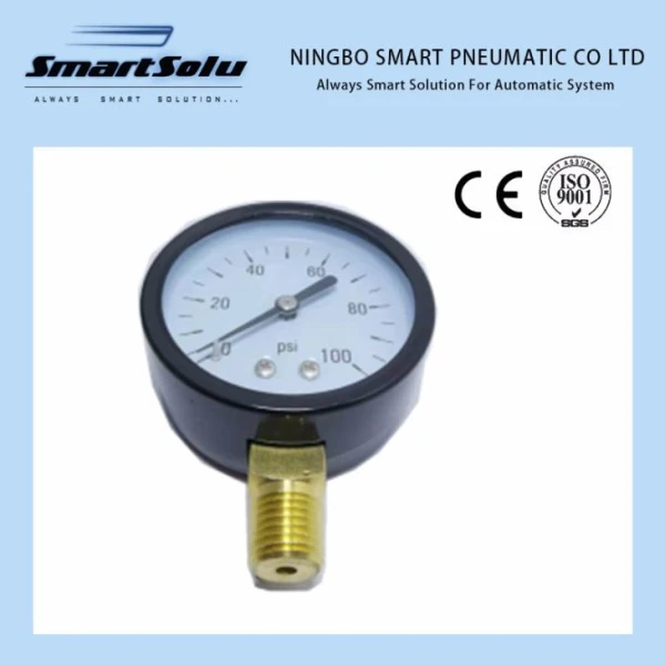 Spiediena mērītājs 50 mm melna tērauda korpuss 1/4 NPT savienojums 60 PSI augstuma mērītājs